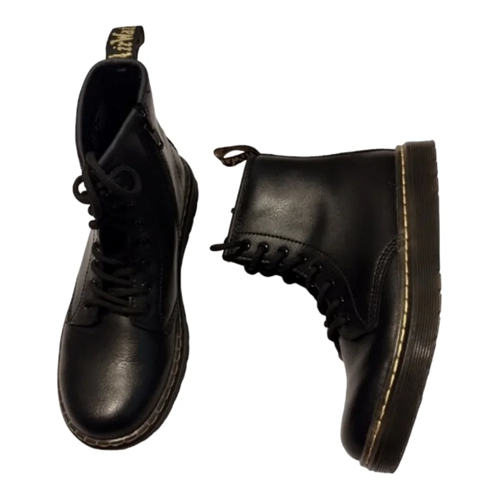 Dr. Martens Kids ZAVALA J Ankle Boots Size US2 EU33‎ Black Leather Lace Up